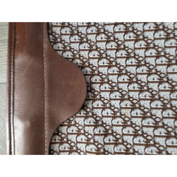 Christian Dior Vintage Trotter Monogram Clutch Bag Brown Canvas & Leather - Picture 3 of 7